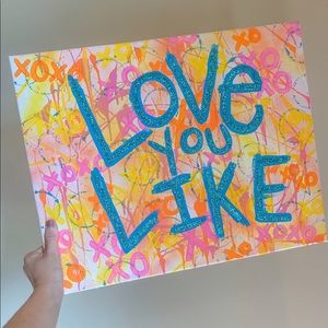 “LOVE YOU LIKE XO” Canvas Painting